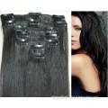 Full Head 10PCS Per Set 100% Human Hair Clip in Hair Extensions Silky Straight 20" Black Color